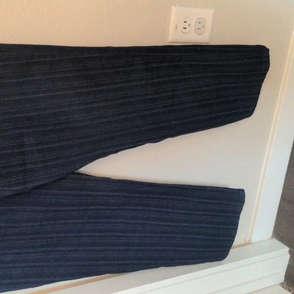 French Dressing Womens Jeans Blue Pinstripe High-Rise Straight Leg Petite 10P - Picture 6 of 15